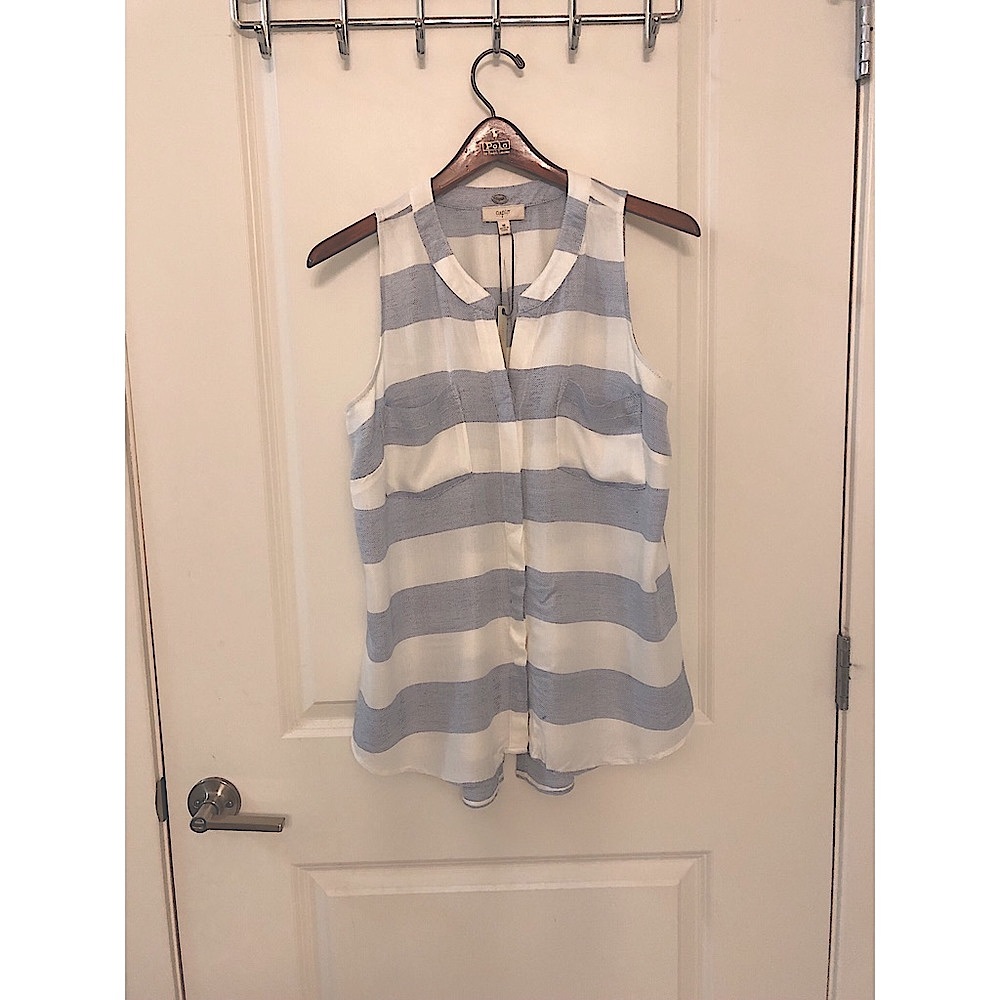 NWT Blue & White Stripe High-Low Tank